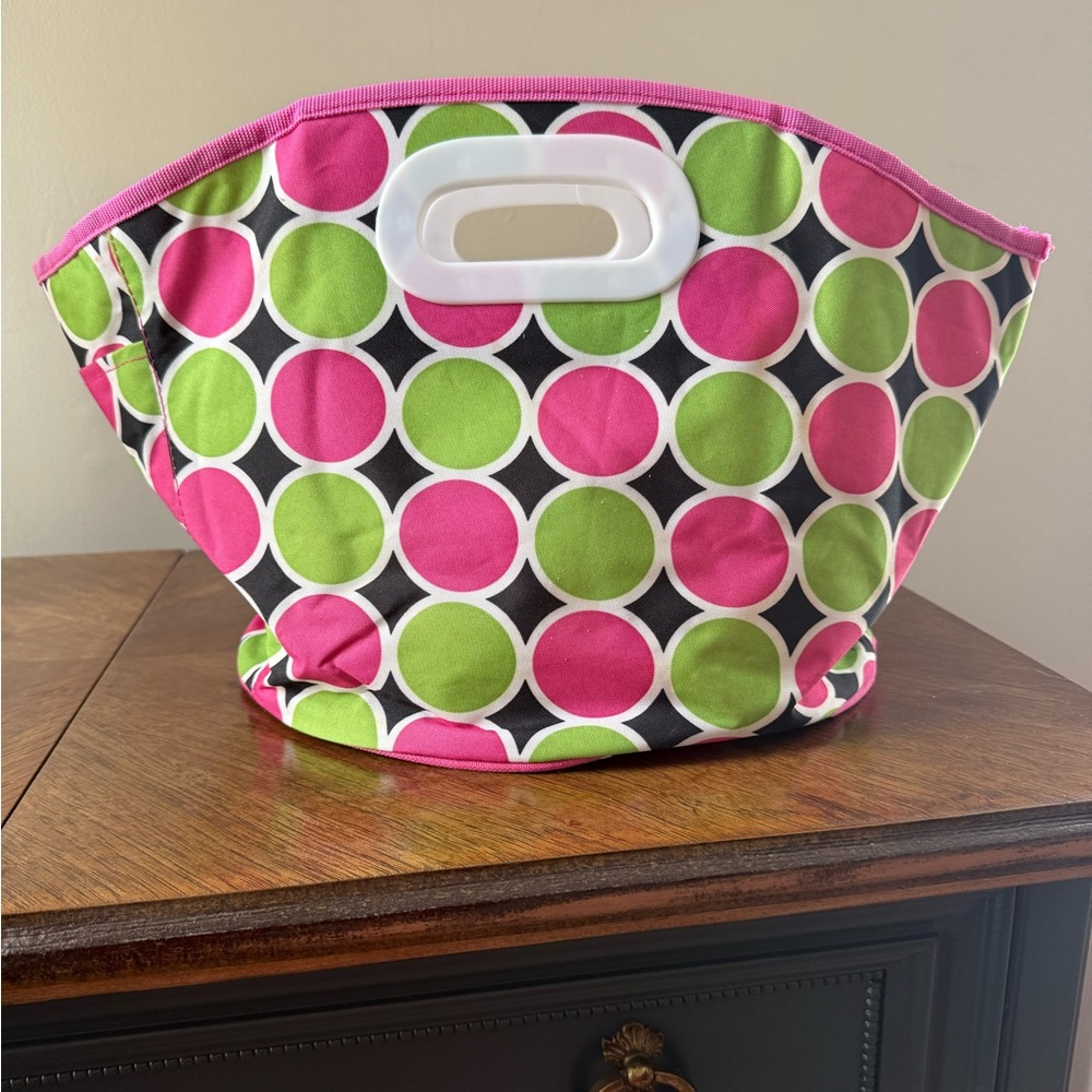 Buckhead Bettie’s Insulated Cooler Ice Bag pink and green polka dot